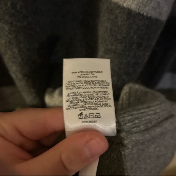 Express NWT Men’s Striped Crewneck Sweater Color Block Size L Wool Soft Cozy - Picture 6 of 9